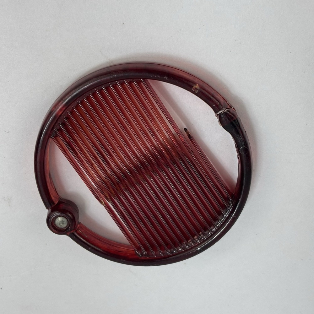 Vintage Ring Comb Ponytail Holder Maroon Faux Tortishell Hair Accessory